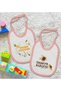 Kids Girl's Designed 2-Piece Pink Baby Bib-1 - 2
