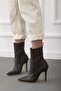 Brown Matte Women's Boots & Booties with Rubber Detail, High Heels