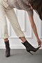 Brown Matte Women's Boots & Booties with Rubber Detail, High Heels - 2