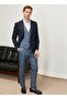 Normal Waist Slim Fit Dark Navy Blue Men's Vest Suit 4a3123100005 - 3