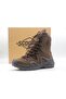 P1490nka Men's Brown Leather Lace-Up Military Boots Shoes