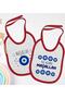 Kids Mashallah Designed 2-Piece Red Baby Bib-1