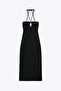 Halter Neck Midi Slit Dress