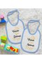 Kids Yesun Oni Mother and Father Designed 2-Piece Blue Baby Bib-1 - 2