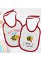 Kids Bee Kind and Bee Mine Designed 2-Piece Red Baby Bib-1
