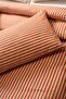 Orange Striped Linen Double Duvet Cover Pillow Set 200x220 Cm - 7