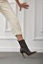 Brown Matte Women's Boots & Booties with Rubber Detail, High Heels - 3
