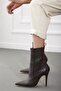 Brown Matte Women's Boots & Booties with Rubber Detail, High Heels - 5