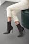 Brown Matte Women's Boots & Booties with Rubber Detail, High Heels - 7