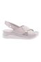 Woman's cross strap sandal stone genuine leather 72183217