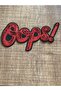 8x4 Cm Sequined Oops Lettering Red Iron-on Applique Emblem Patch