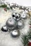 8-Piece Silver Color Cici Ball 8 Cm Glitter Matte Shiny Embossed Gray Silver Christmas New Year Pine Tree Ornament - 5