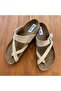 Women's Beige Nubuck Flip Flops Summer Slippers - 2