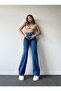 Allow Gold Super High Waist Blue Loose Jeans Palazzo Trousers - 4