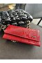 Crocodile Patterned Genuine Leather Red Women's Wallet with Plenty of Eyelets - 6