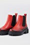 Women's Red Genuine Leather Chelsea Boots & Booties, Size 35-41 - 3