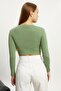 Women's Green Crew Neck Camisole Crop Body - 6