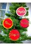 Plexi Christmas Tree Ornament Set Happiness-money-peace- Health Set of 4