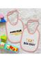 Kids Az Baa Bak Ve Donayrum Designed 2-Piece Pink Baby Bib-1 - 2