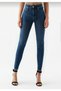 Blue High Waist Ankle Length Slim Leg Skinny Lycra Jeans