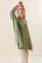 15783 Slit Poncho Sweater - Çağla - 4