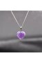 Heart Cut Amethyst Natural Stone Steel Necklace