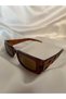 Vintage Model Brown Unisex Sunglasses with Diamond Pattern Detail - 2