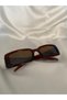 Vintage Model Brown Unisex Sunglasses with Diamond Pattern Detail - 3