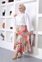 4530 Patterned Hijab Pleated Skirt Çağla - 4