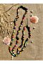 Bead Detailed Wooden Evil Eye Phone Strap - Charm
