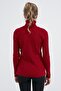 Women's Red Turtleneck Knitwear Sweater - 4