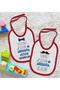 Kids Circumcision Designed 2-Piece Red Baby Bib-3 - 2