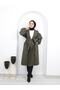 Women's Hijab Coat with Gathered Sleeves and Belted\cache Coat - 2