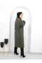 Women's Hijab Coat with Gathered Sleeves and Belted\cache Coat - 3