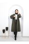 Women's Hijab Coat with Gathered Sleeves and Belted\cache Coat - 5