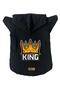 Hooded Fleece Sweatshirt Dog And Cat Outfit & Dress - Black King - Size S
