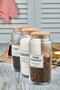 3-Piece Wooden Lid Tea & Turkish Coffee & Sugar Storage Container 1300 Ml Glass Jar - 2