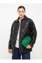 Shirt Collar Quilted Long Sleeve Women's Leather Look Coat - 3