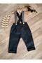 Navy Blue Plaid Suspender Boy's Trousers Salopet Birthday 1 Year Old