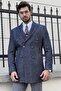 Slim Cut Special Design Metal Buttoned Wool Double Breasted Coat - 6