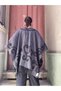 Recycle Unisex Ethnic Motif Poncho, Shawl, Long Scarf, Double Sided Poncho - 5