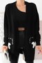 Women's Sheep Character Double Pocket Flowy Knitwear Cardigan - 3
