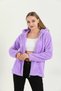 Welsoft Zippered Hooded Short Fleece Cardigan Lilac - 3
