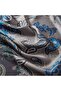 Silver Patchwork Patterned Tivil Silk Scarf - 2