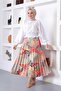 4530 Patterned Hijab Pleated Skirt Çağla - 3
