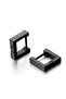 Unisex Black Color Stainless Steel Square Earrings