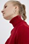 Women's Red Turtleneck Knitwear Sweater - 2