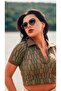 Women's Sunglasses Oval Leopard Frame Blue Glass - 2