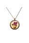 Flower Bougainvillea Handcrafted Authentic Resin Necklace Cevşen (1776-1)