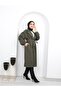 Women's Hijab Coat with Gathered Sleeves and Belted\cache Coat